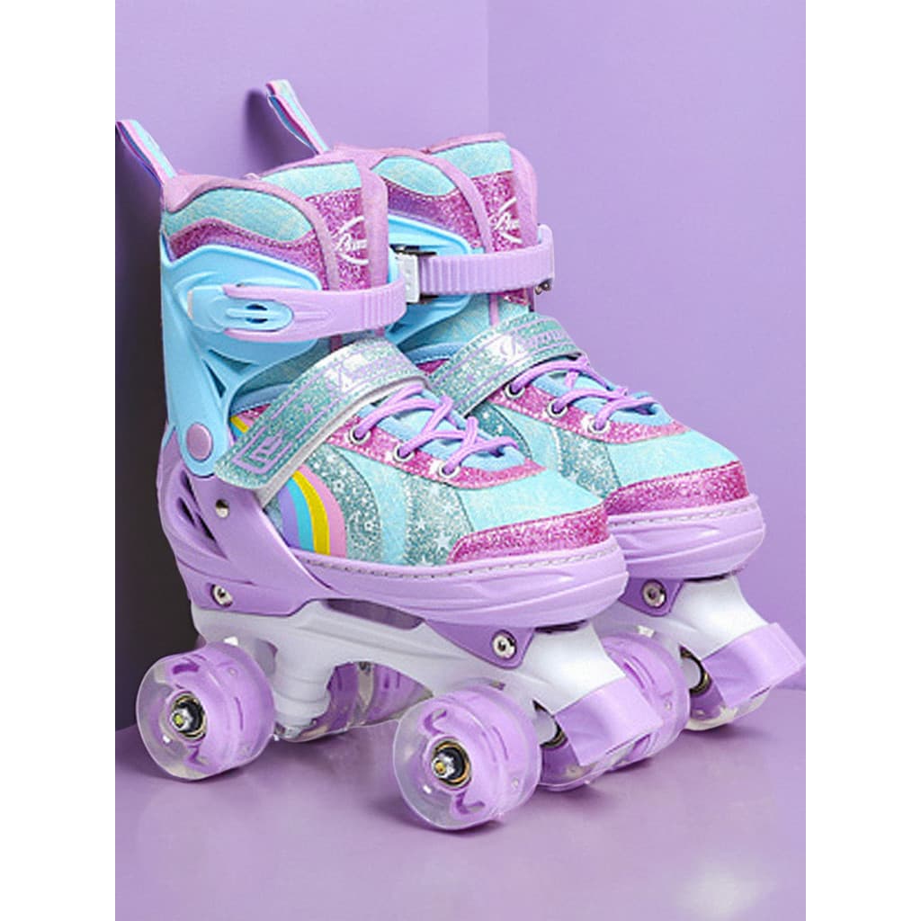 [Importado] Patins de Rodas Duplas para Crianças e Adultos, Patins em Linha de Quatro Rodas, Patins para Meninos e Menin