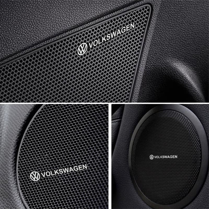 5/10 Pçs VW Volkswagen Alto-Falante Emblema Logotipo Adesivo Interior Do Carro Decoração De Áudio Decalque Para Golf Pol