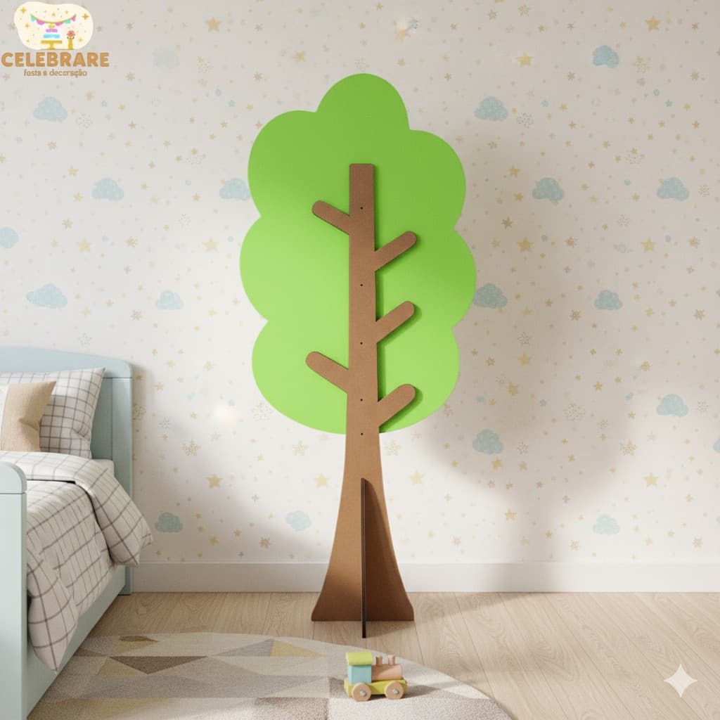 Painel Decorativo Festa Arvore Nuvem Mdf Pintado Decoração