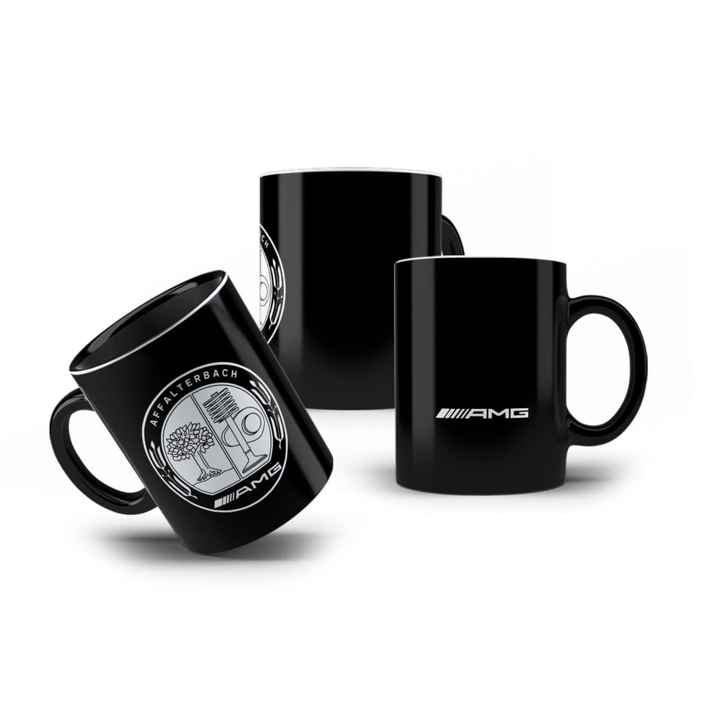 Caneca Porcelana Café Preta Mercedes AMG Affalterbach 325mL