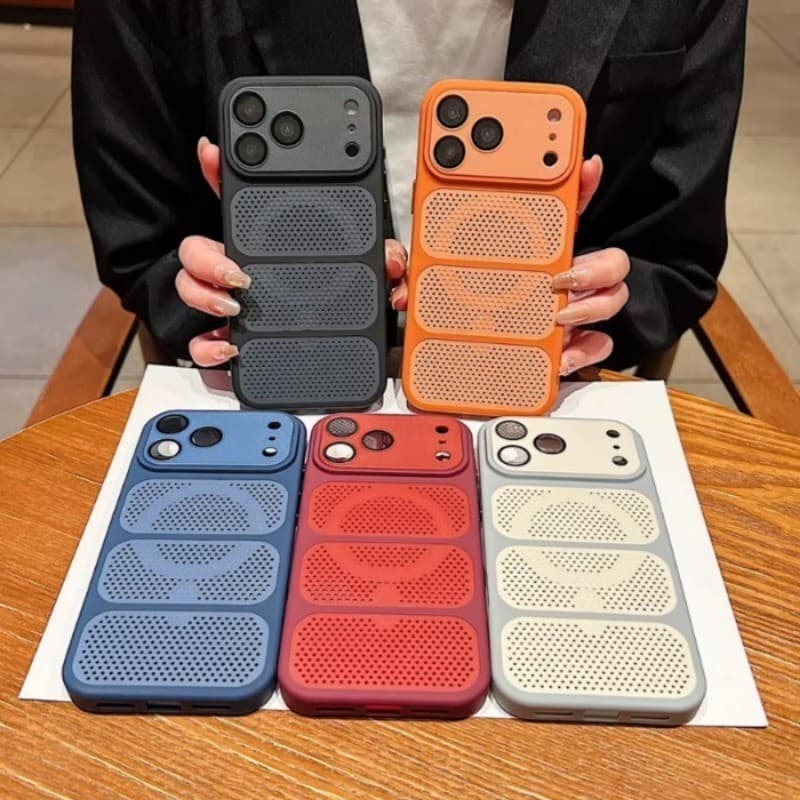 Capa De Telefone Com Dissipação De Calor Bloqueio De Cores Para iPhone 17 16 15 14 13 12 Pro Max 15 16 Plus Carregamento