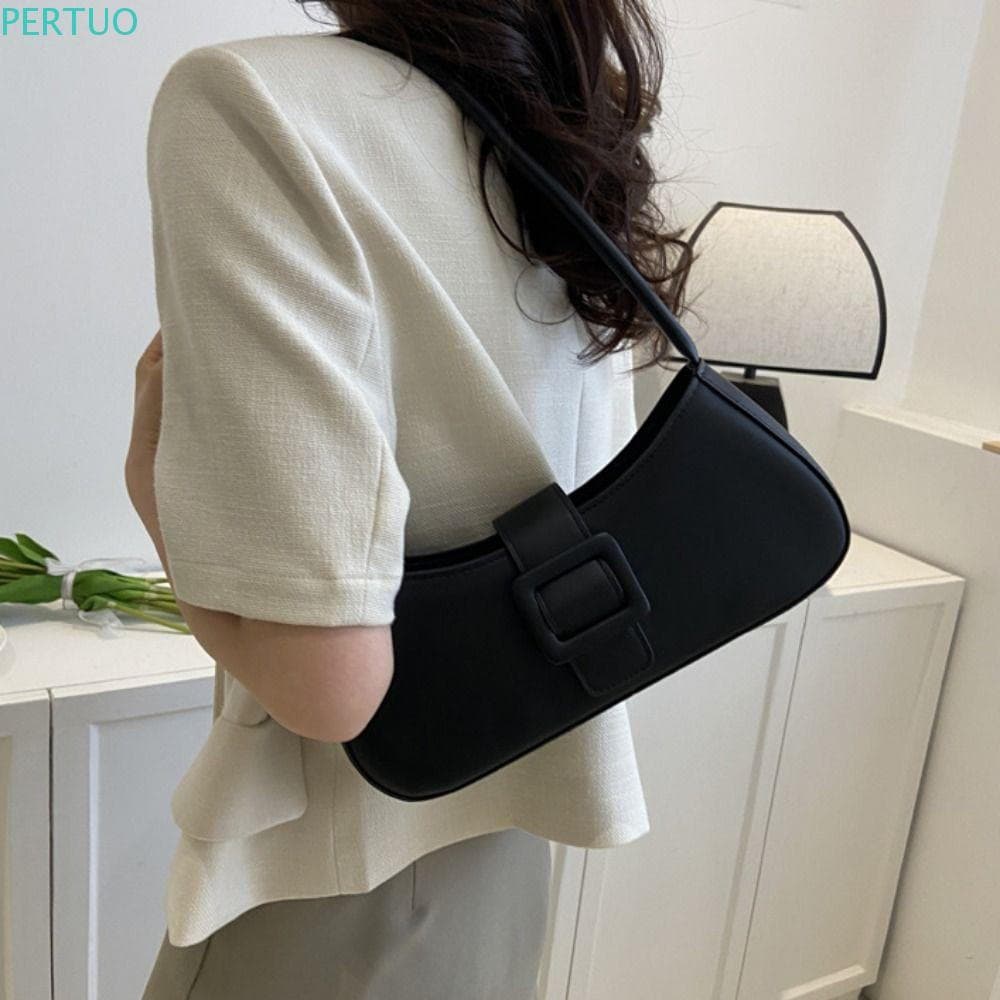 PERTUO Bolsa Tote Meia Lua , Minimalista Estilo Coreano Nas Axilas Feminina , Bolsas De Luxo Femininas De Grande Capacid