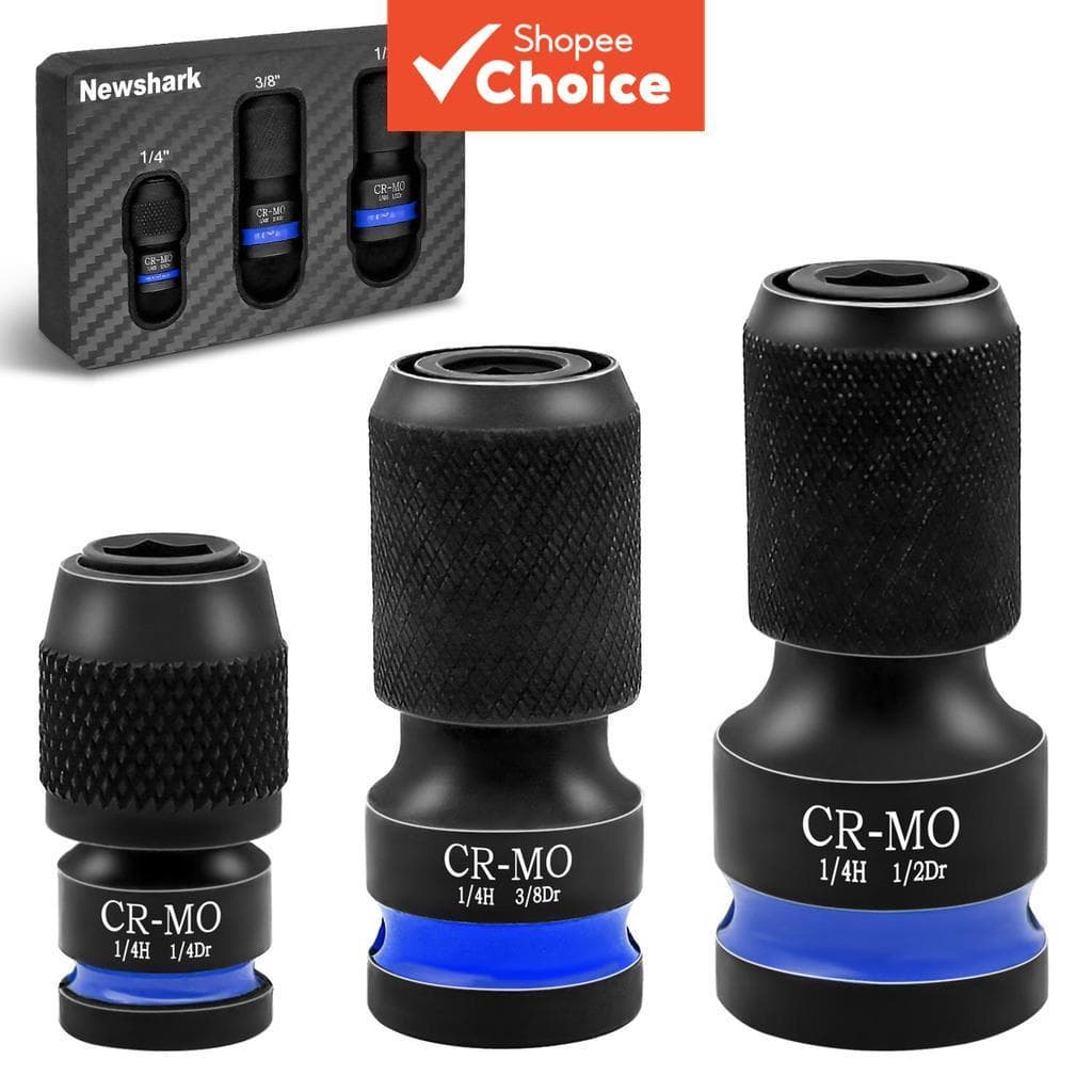 Conjunto De Adaptador De Broca De Driver De Impacto 1/2 3/8 1/4 " Fêmea Para Conversores De Soquete Sextavado Chave De C