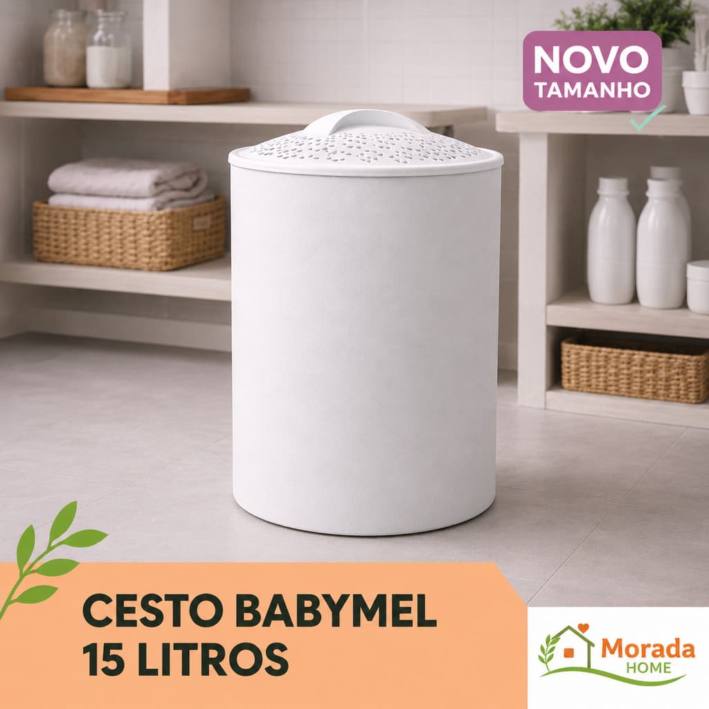 Cesto Lixeira 15L Baby Mel com Tampa – Ideal para Quarto de Bebê, Fraldas, Banheiro e Escritório