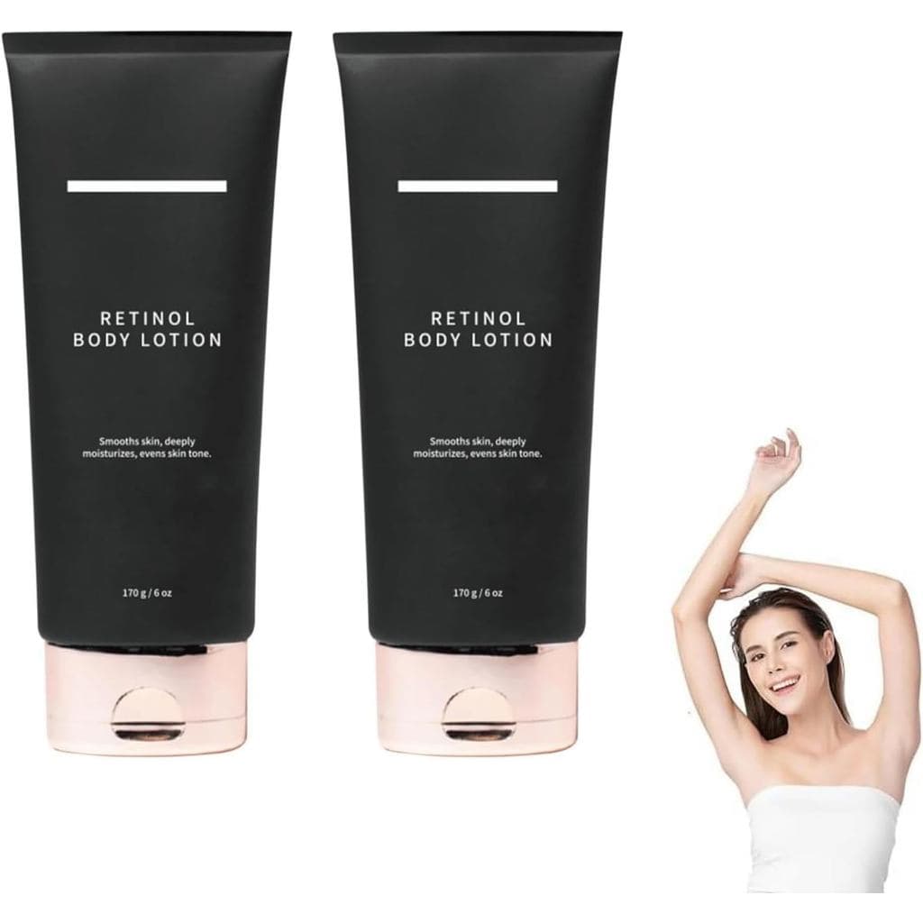 Loção Corporal com Retinol, especialmente para pele com rugas, proporciona hidratação intensiva à pele seca, não deixa a
