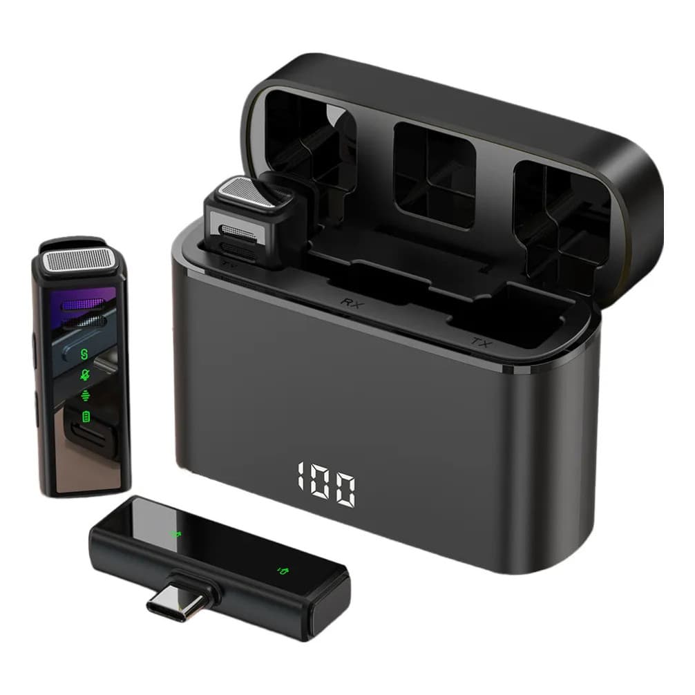 Microfone de Lapela Sem Fio ZCCO J8 Mini – Compatível iPhone e Android/PC,Tecnologia de Redução