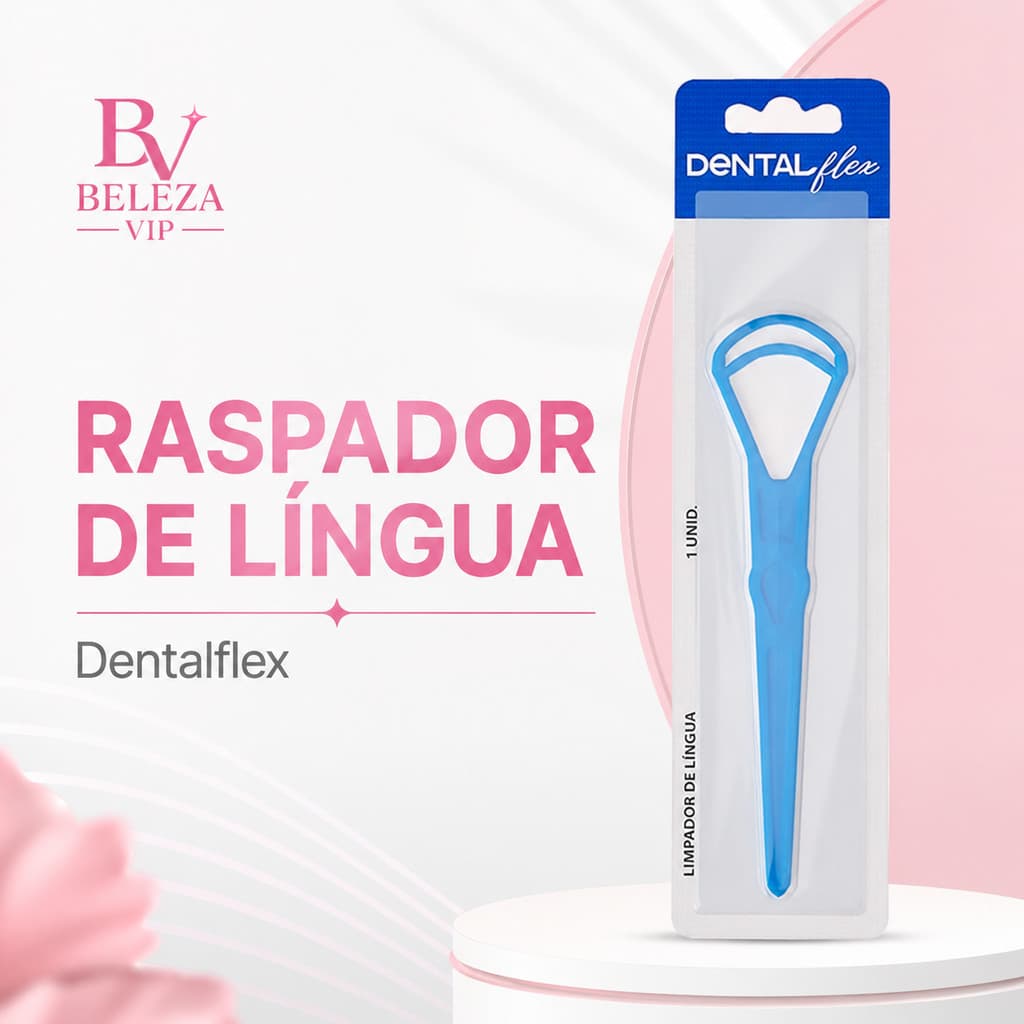 Raspador de Língua Dentalflex Limpador de Língua Higiene Bucal