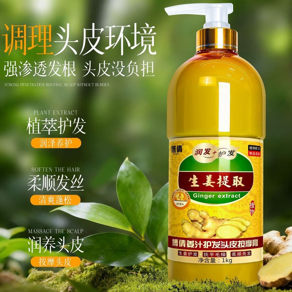 Boqian velho gengibre rei suco de gengibre energia térmica creme de massagem do couro cabeludo gengibre lama cuidados co