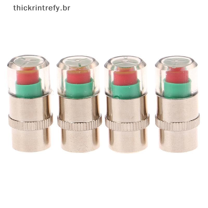 thi 2/4 Pçs Indicador De Medidor De Pressão Dos Pneus Do Carro Detecção Válvula Externa Tipo Universal Alerta Monitorame