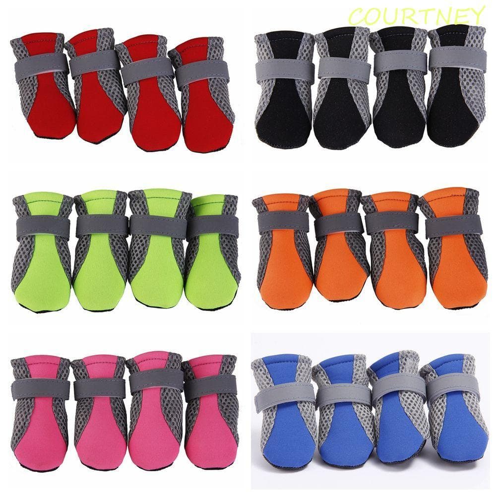 COURTNEY Sapatos Para Cães Protetores Seguros Poodle Yorkshire Pavimento Quente Malha Botas De Chuva Animais De Estimaçã