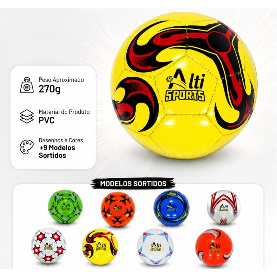 Kit 10 Bolas de Futebol AltiSports N° 5 - Alta Resistência e Excelente Desempenho