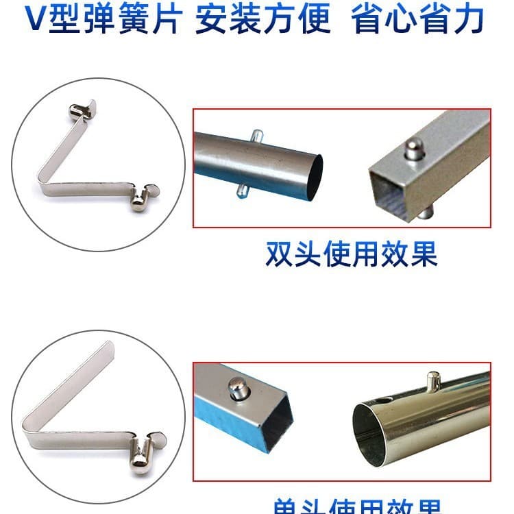 Mola em forma de V 3.0-10MM, peça de mola de aço manganês oca/sólida de extremidade única/dupla para tubo de tenda de ca