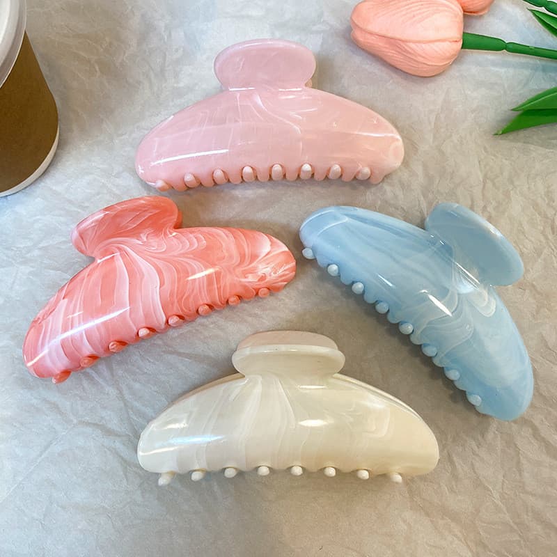 2025 primavera verão grampo de cabelo grande cabeça traseira cabelo High-End sentir Grab clip feminino All-Match tubarão