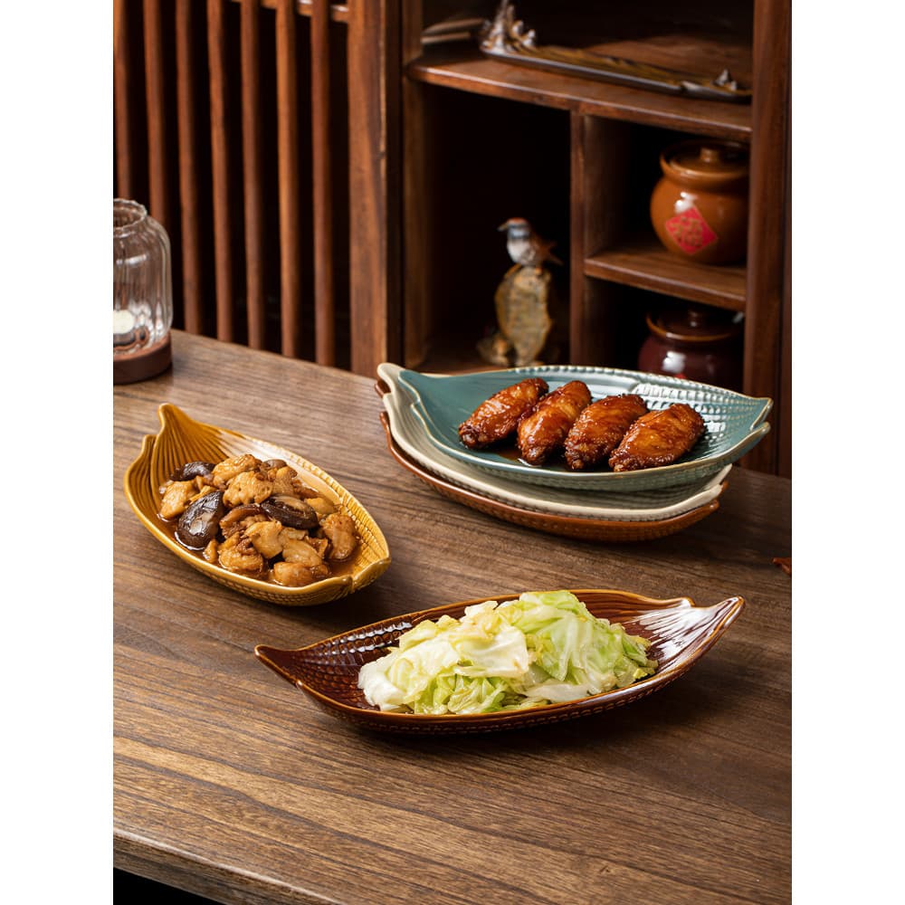 Prato de cerâmica retrô para Sushi, utensílios de mesa para Hotel, prato criativo de milho, concepção artística, prato d
