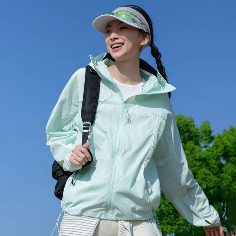 MIN SAN JIN [Roupas de proteção solar "O" da série Mountain] Jaqueta ao ar livre Protetor solar Roupas de pele Proteção