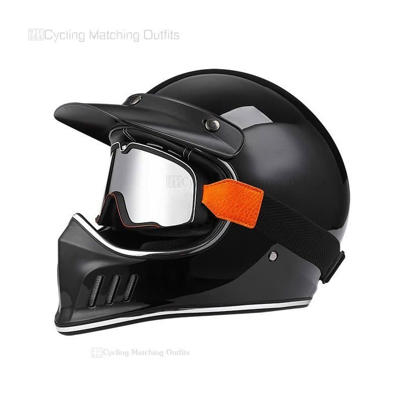 Capacete de motocicleta vintage estilo cafe racer, capacete integral, capacete retro, casco de moto, capacete jet, capac