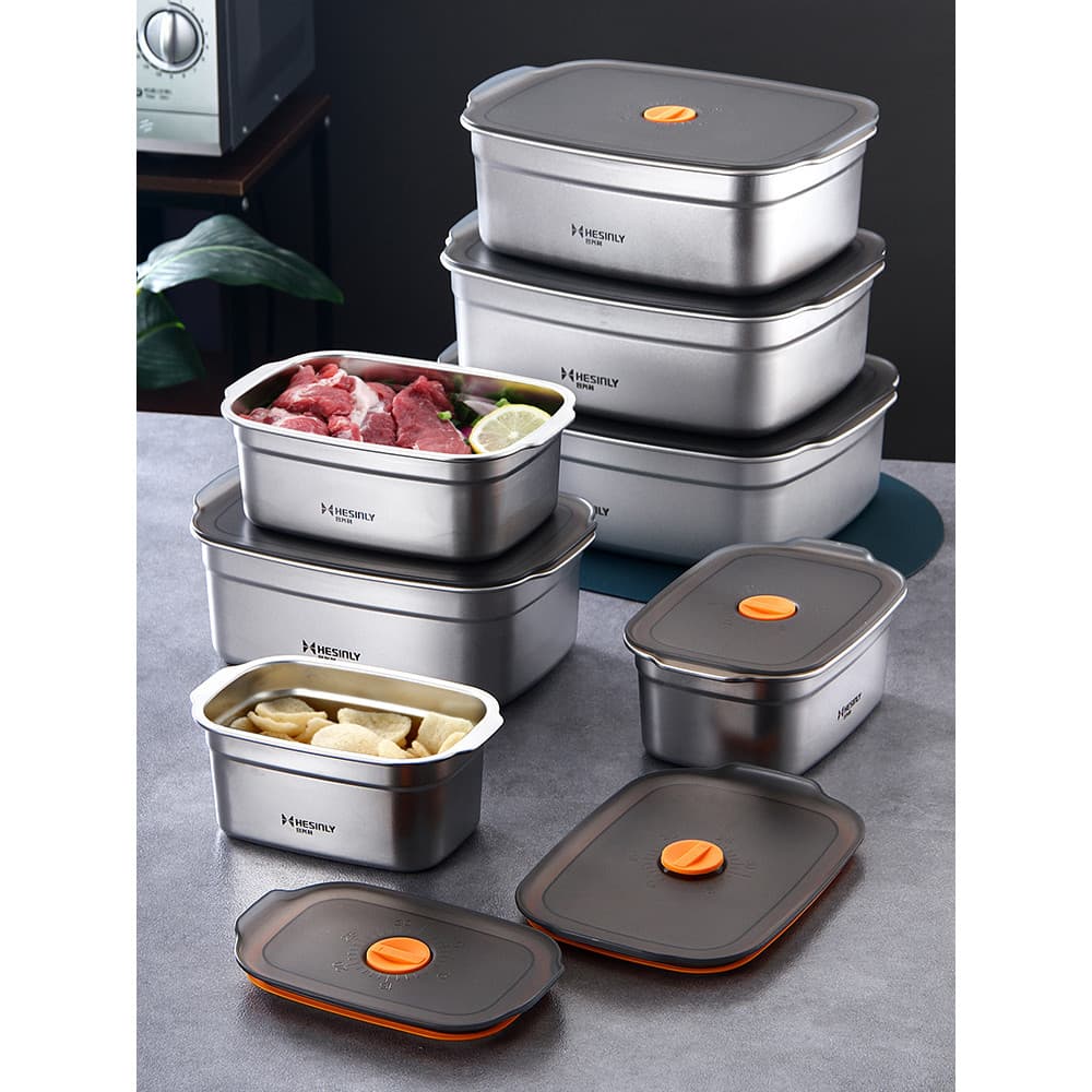 316L aço inoxidável caixa de manutenção fresca casa grau alimentício selado caixa de frutas com tampa geladeira Multi-Pu