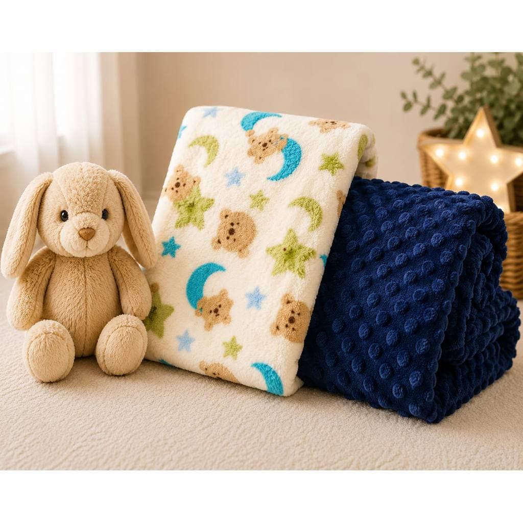 2 Manta Cobertor Bebe Infantil Menina Menino Em Microfibra Tecido Antialérgico Kit Mantinha