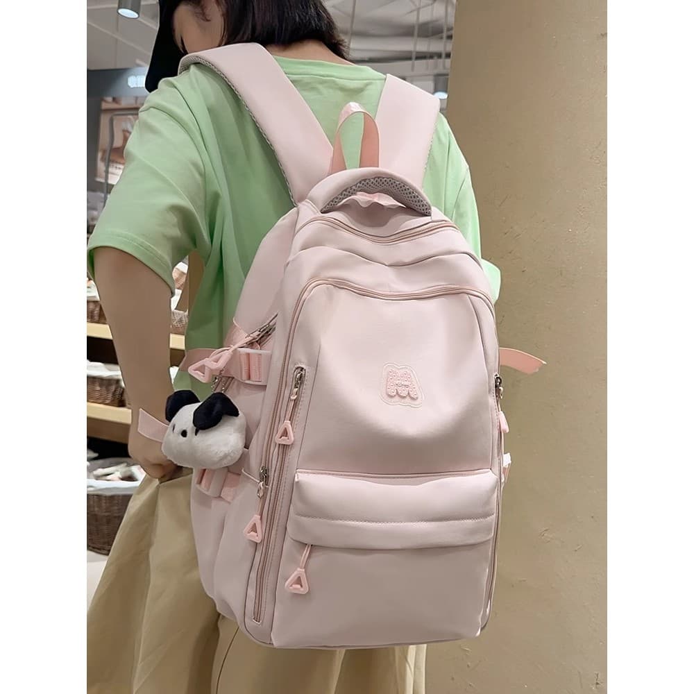 Mochila escolar para meninas do ensino médio de alta aparência, grande capacidade, redução de carga, proteção de cume, m