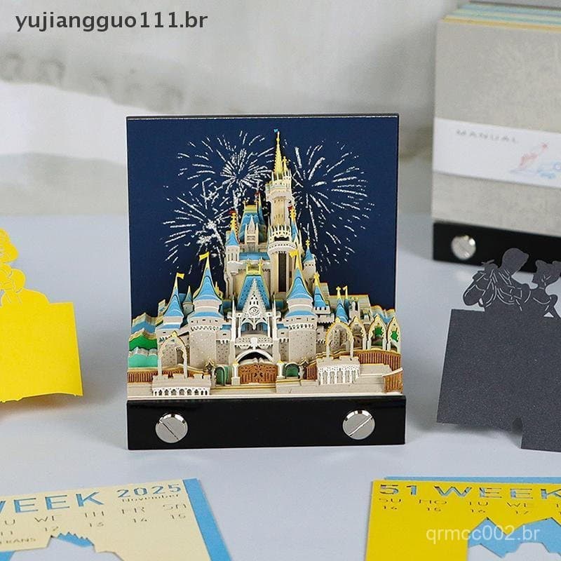 # Novo Calendário De Peça De Tempo 2026 Mesa Com Luz LED Destacável 3D Escultura Em Papel Arte Bloco De Notas Presente P