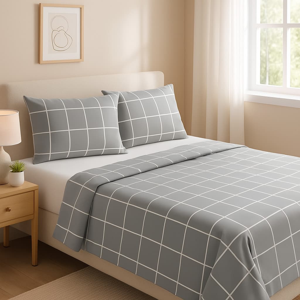 Jogo de Cama Casal 4 Peças Percal 100% Algodão com Fronhas