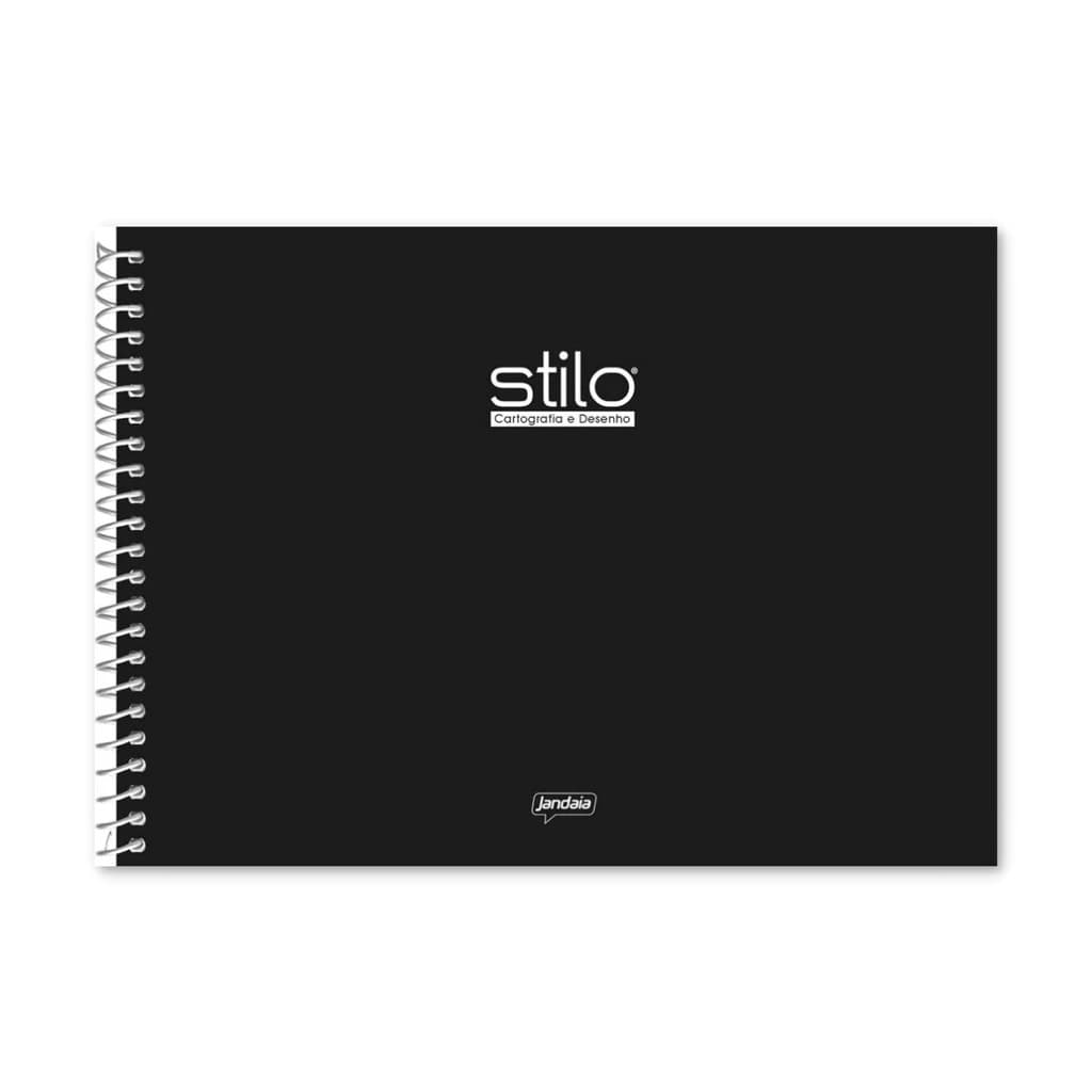 Caderno de desenho e cartografia Capa Dura 80 Folhas Preto Stilo