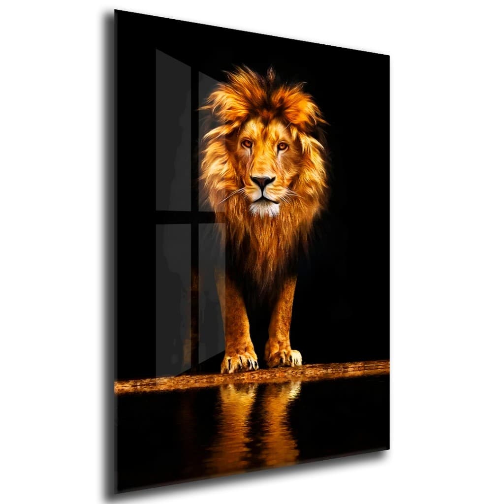 Quadro Decorativo GRANDE Alta Resolução Para Sala Quarto Escritório Leão Dourado
