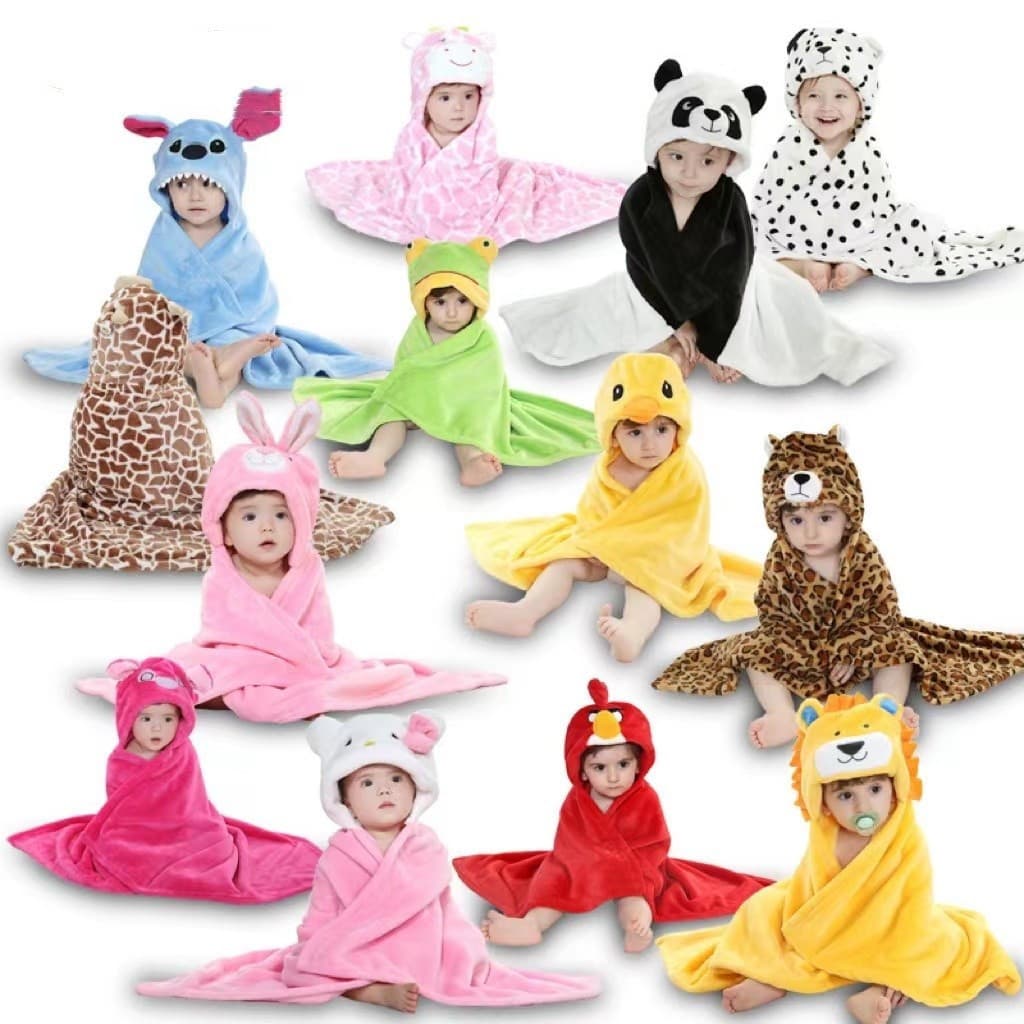 100*70cm Cobertor Do Bebê Com Capuz Recém-Nascido Swaddle Toalha Flanela Crianças Algodão Animal Coral Infantil 3D