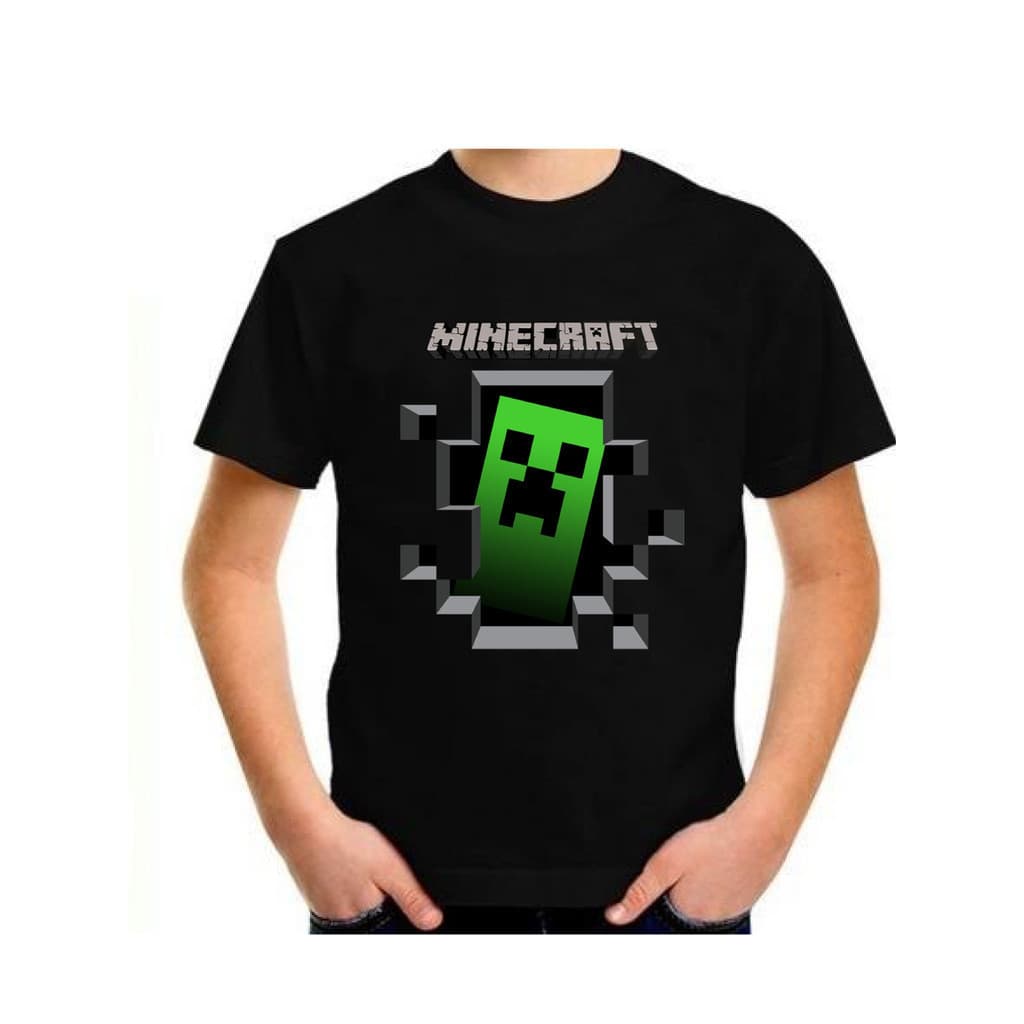 Camiseta camisa Creeper Jogo lobo Camisa 100% Algodão Premium KIDS