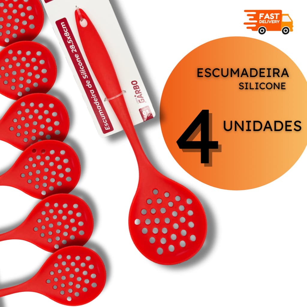 Escumadeira Silicone Escumadeiras Cozinha Restaurante Buffet - 2, 4 ou 10 unidades/itens