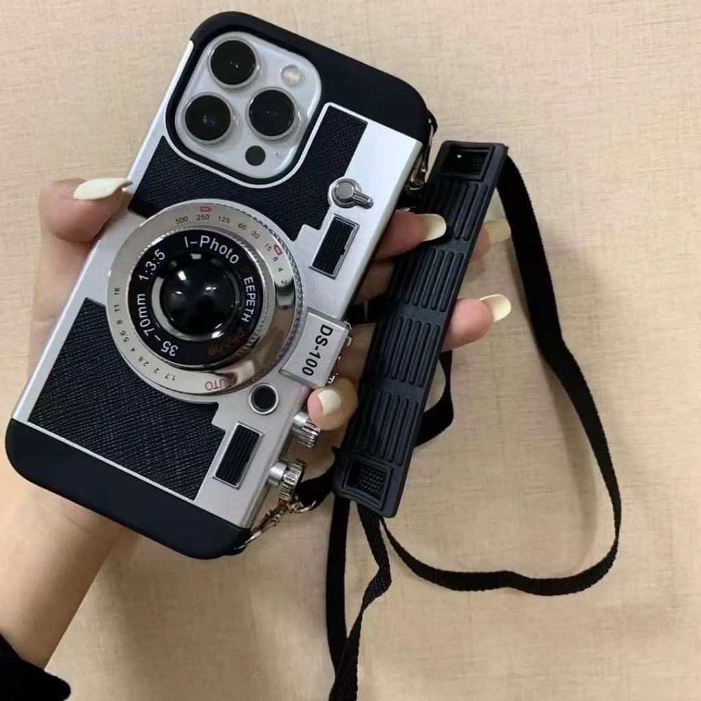 Capa de Câmera Retro 3D Design Emily em Paris para iPhone 16Pro Max 16plusSE 2020 7 8 Plus XS XR 11 12 13 14 15 Pro O8NH