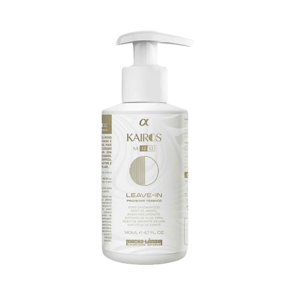 Leave-In Masculino para Cabelo Macho-Lândia Kairos Protetor Térmico Antifrizz M:12/12 140 Ml