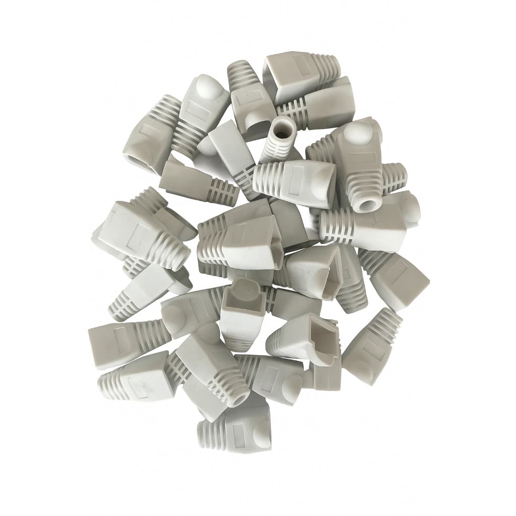 Capa Protetora Branca para Cabo de Rede RJ45 Kit com 10/20/30/50 Peças