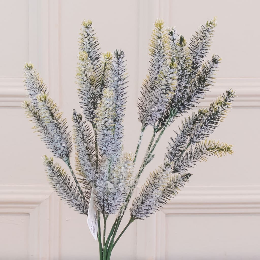 Galho Decorativo Artificial com Neve Verde 33cm