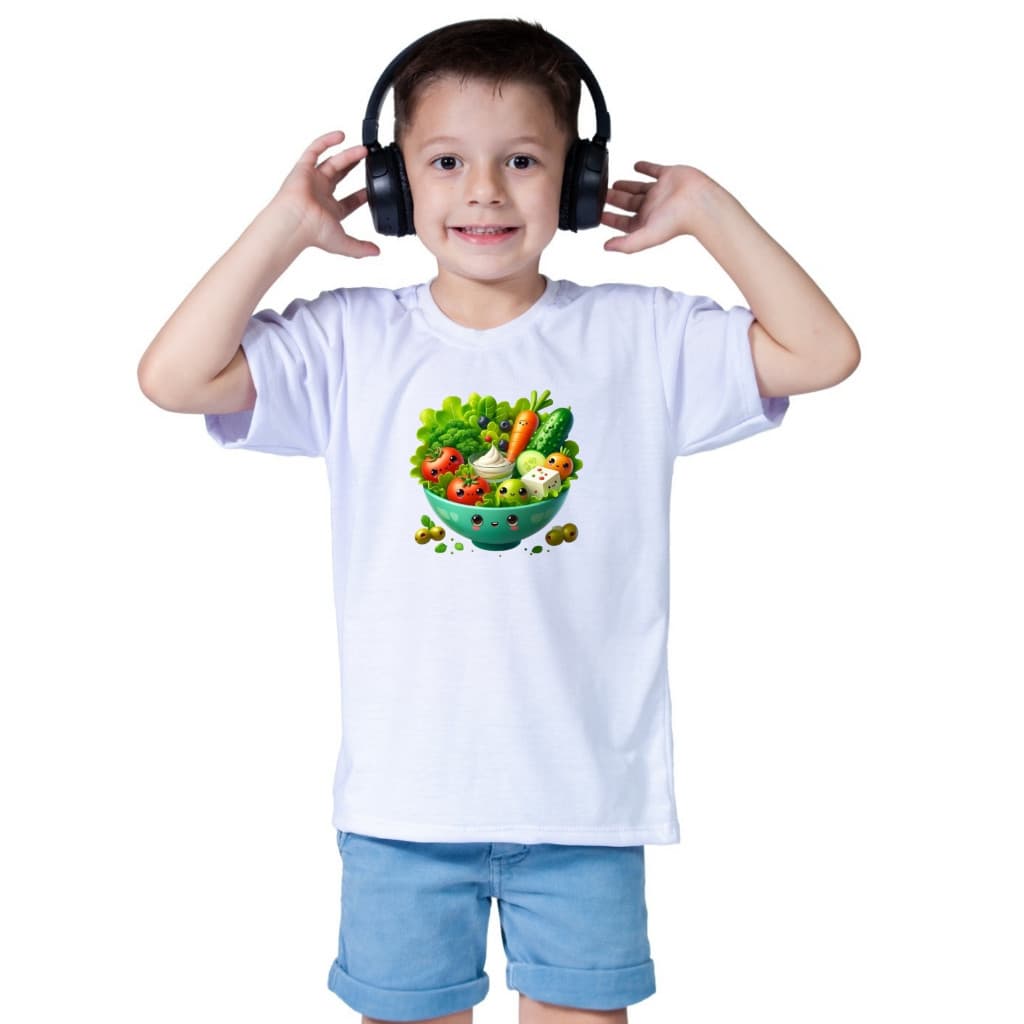 Camiseta Infantil Salada De Frutas Saladona Cenoura Alface Tomate Fofo Roupa