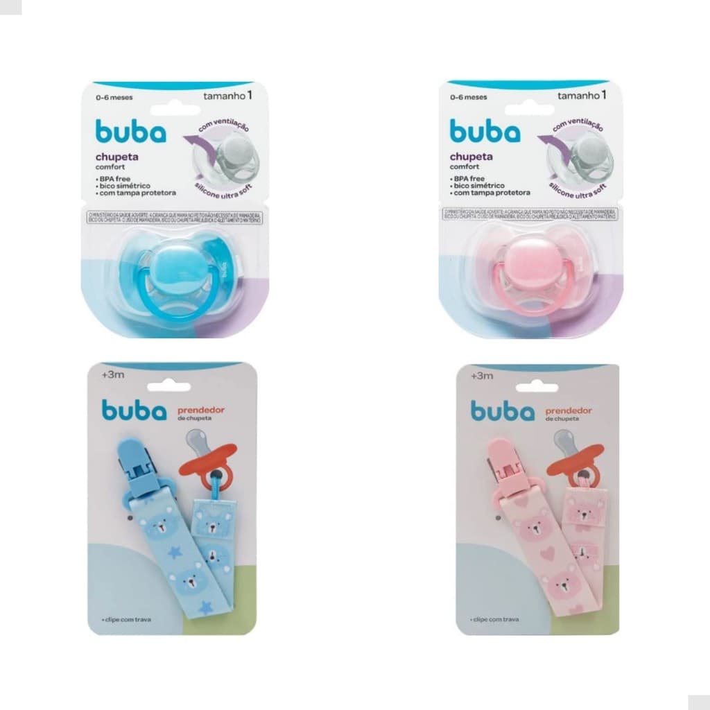 Kit Buba de Chupeta e Prendedor de Chupeta