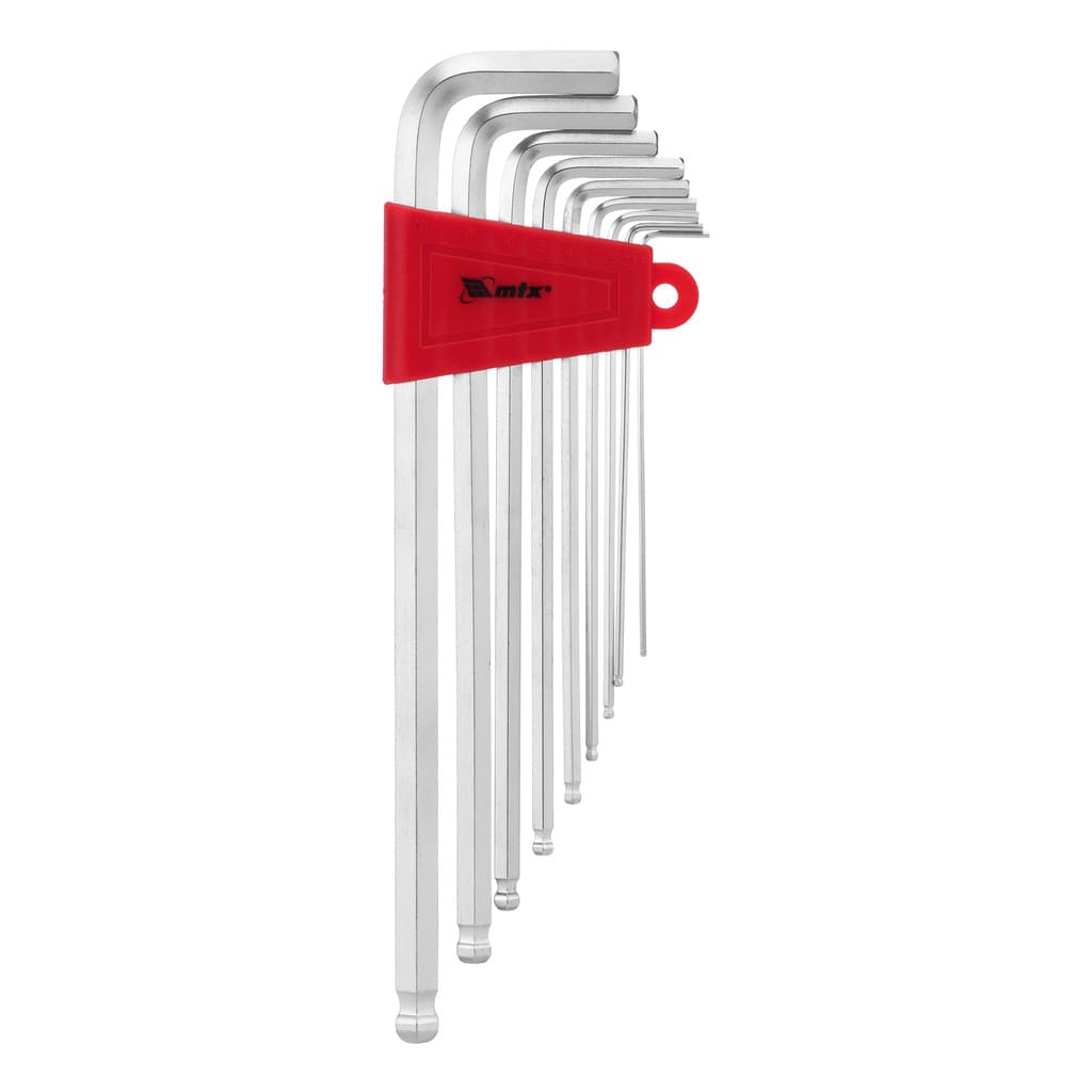 JOGO DE CHAVE ALLEN, EXTRA LONGA, CRV, ACABAMENTO ACETINADO, ABAULADA, 1,5-10MM, 9PCS // MTX