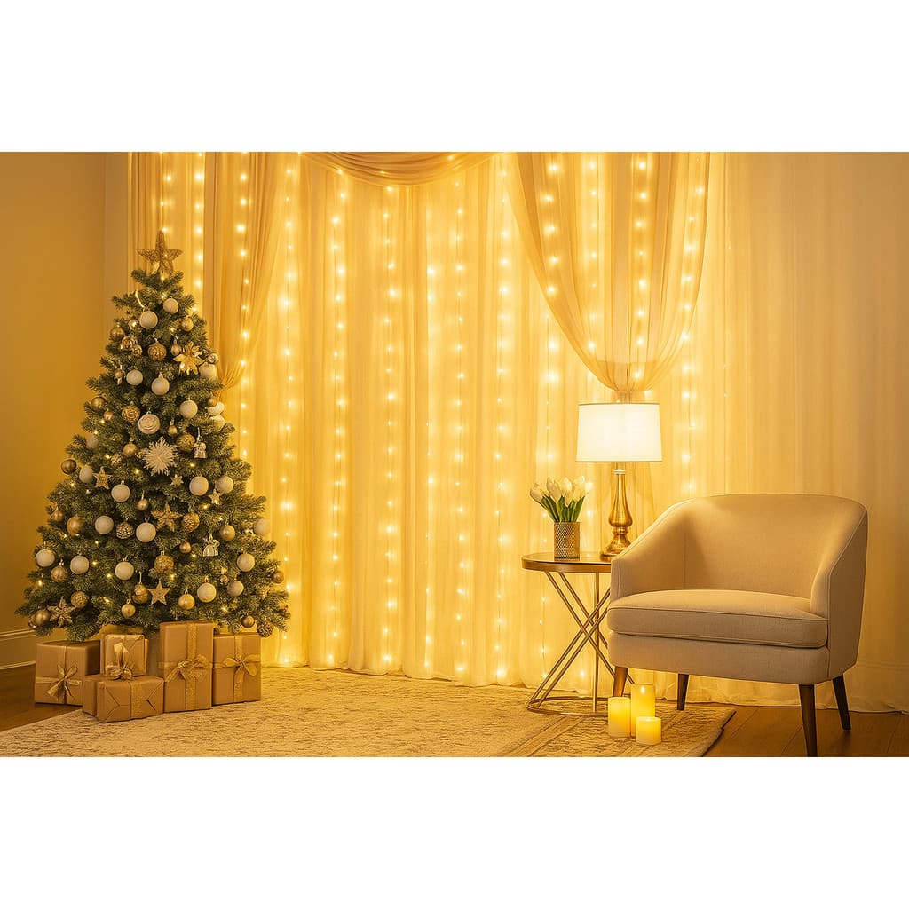 Cortina 300 Leds 3x3 Metros Festa Casamento Eventos Natal