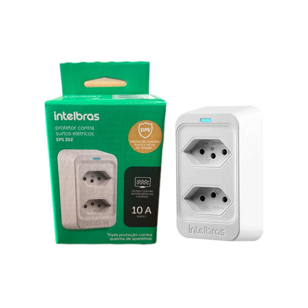 Protetor Elétrico Intelbras Eps 302 Branco 2 Tomadas