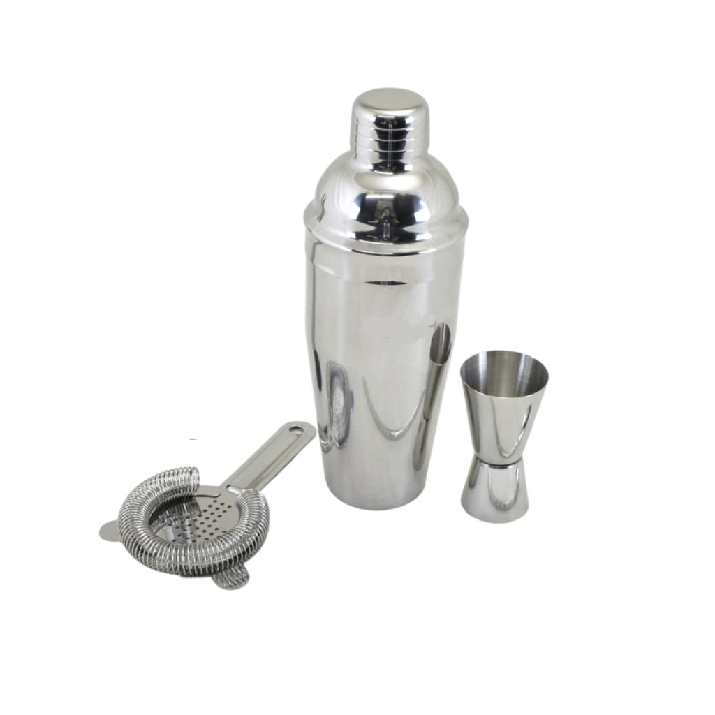 Kit Coqueteleira Coador e Dosador Drinks em Inox 350ml