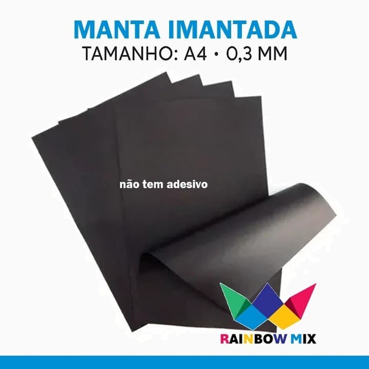 Kit Folhas Manta Magnética Imã A4 0,3mm neutra
