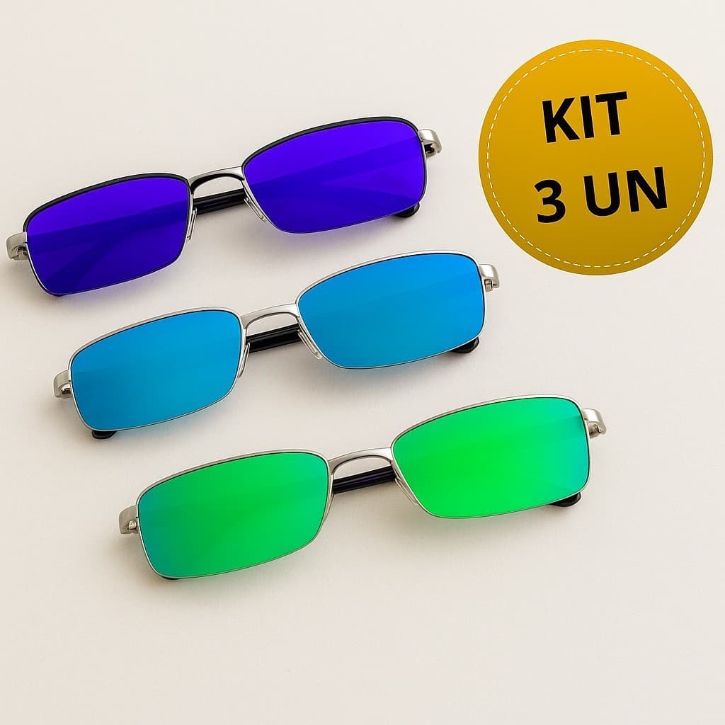 KIT 3 Lupinha do Vilão Espelhada Lupa de Vilão Top Proteção UV400 - Modelos Exclusivos 2026