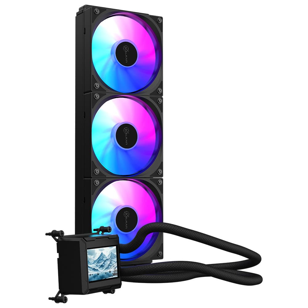 Water Cooler Kalkan Aura Lcd 360mm Argb Preto Tela Lcd 2.4 Personalisavel (Lançamento)