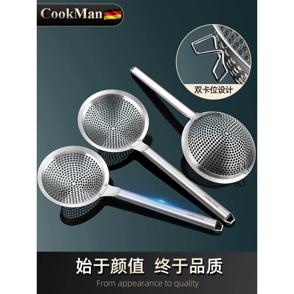 304 aço inoxidável cubo de água coador cozinha doméstico macarrão bolinho colher de pesca fritar filtro panela quente pe