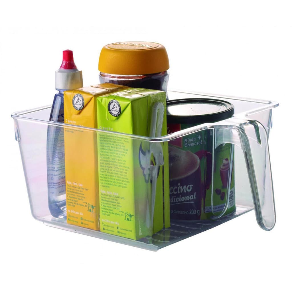 Organizador de Geladeira Tipo Gaveta Cesto Grande com 3,8 Litros Transparente