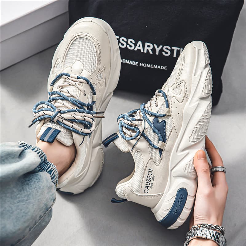 Sapatos masculinos malha primavera Casual all-match aumentado juventude esportes correndo pai sapatos respirável confort