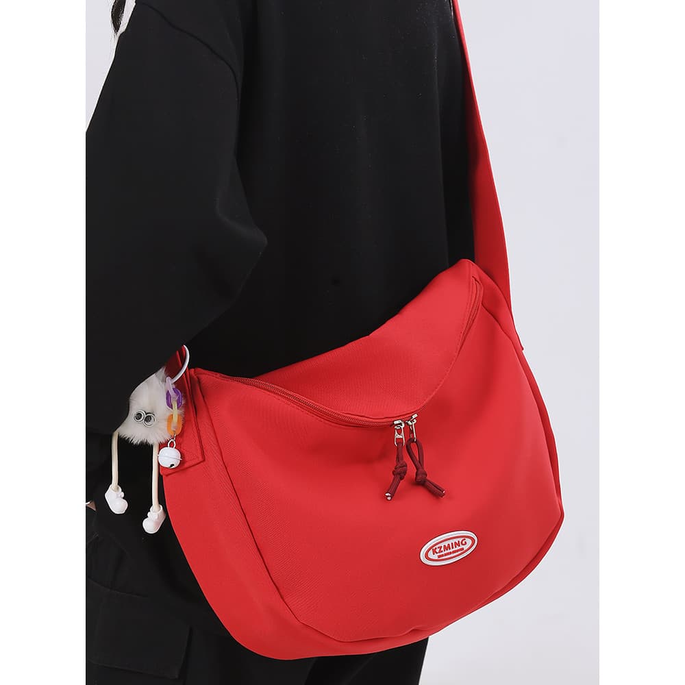 Verão carta bolsa de lona senhoras 2025 novo estilo na moda estudante festa saco de pano vermelho ombro saco do mensagei