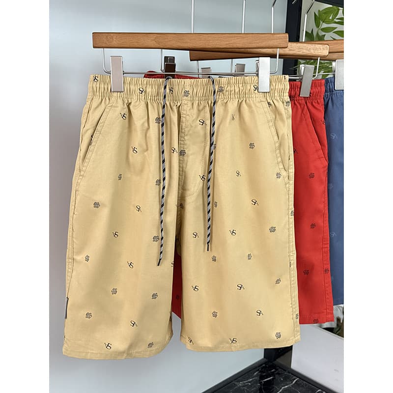 2026 novo estilo All-Match estilo simples puro algodão impresso Shorts masculino verão fino Casual calças de cinco ponto