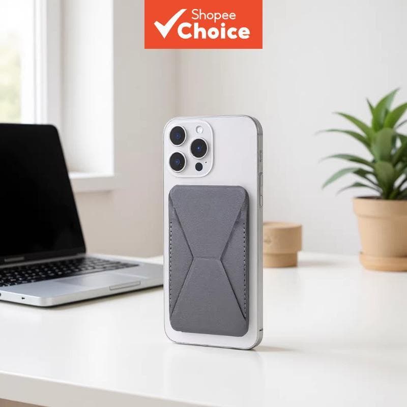 Suporte Magnético para Cartão de Celular, Dobrável, Multifuncional, Ultrafino e Portátil, com Função de Suporte