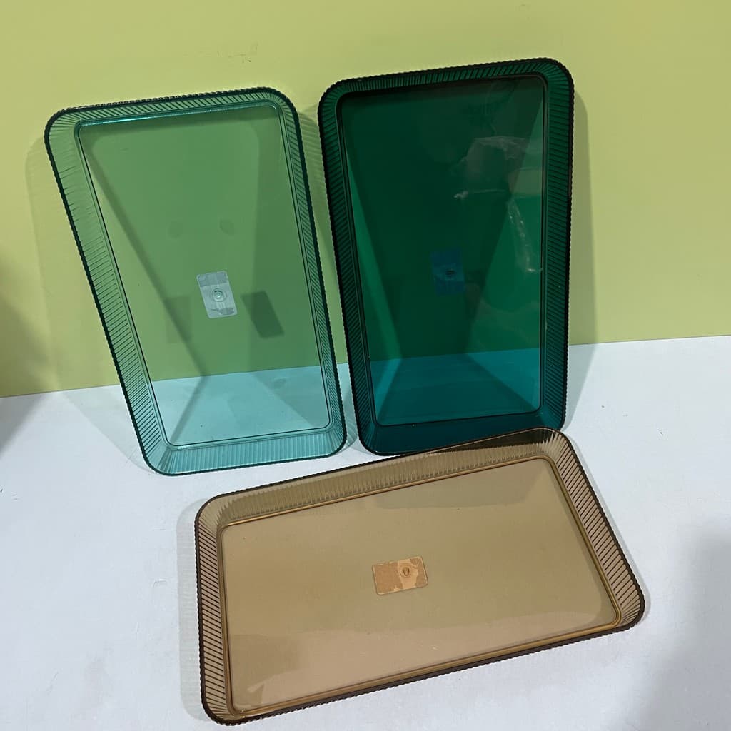 Dingmei 1510 bandeja de plástico transparente placa retangular doméstica prato de frutas prato de jantar copo de água ba